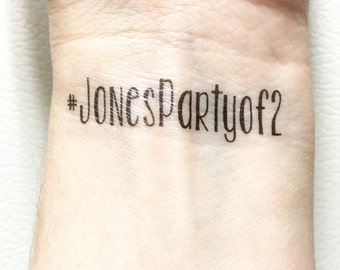 Wedding Hashtag - Bachelorette Party Temporary Tattoo - Custom Hashtag Tattoo - Bachelorette Favor - Instagram Hashtag - Bachelorette Tattoo