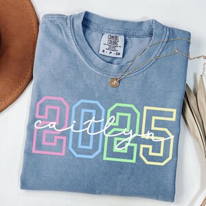 Comfort Colors Senior 2025 Shirt, Graduation Gift for Her, Class of 2025 T-Shirt, Graduate Top, Women&#39;s Senior T shirt, Grad Graphic Tee