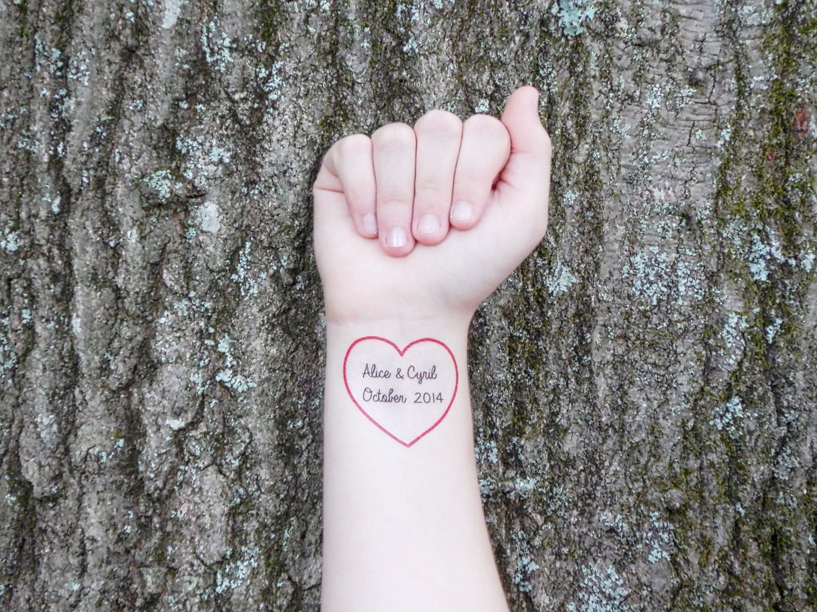 Custom Heart Temporary Tattoo Red Heart Tattoo Wedding Etsy