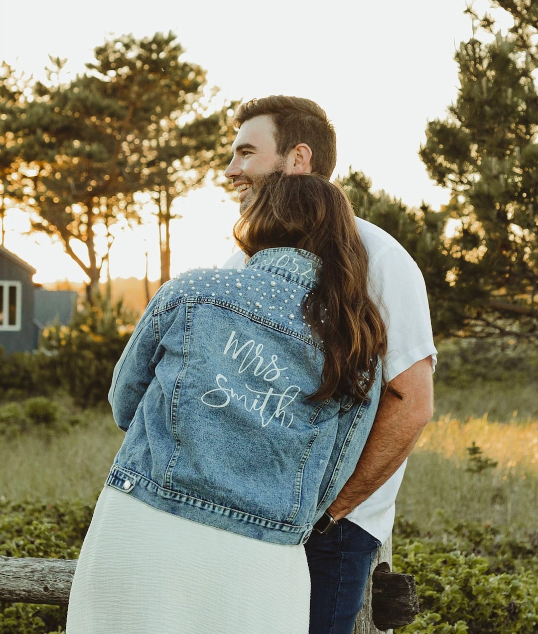 Hochzeit Brautjacke Jeans Hochzeit Braut Denim Blue Jean Pearl