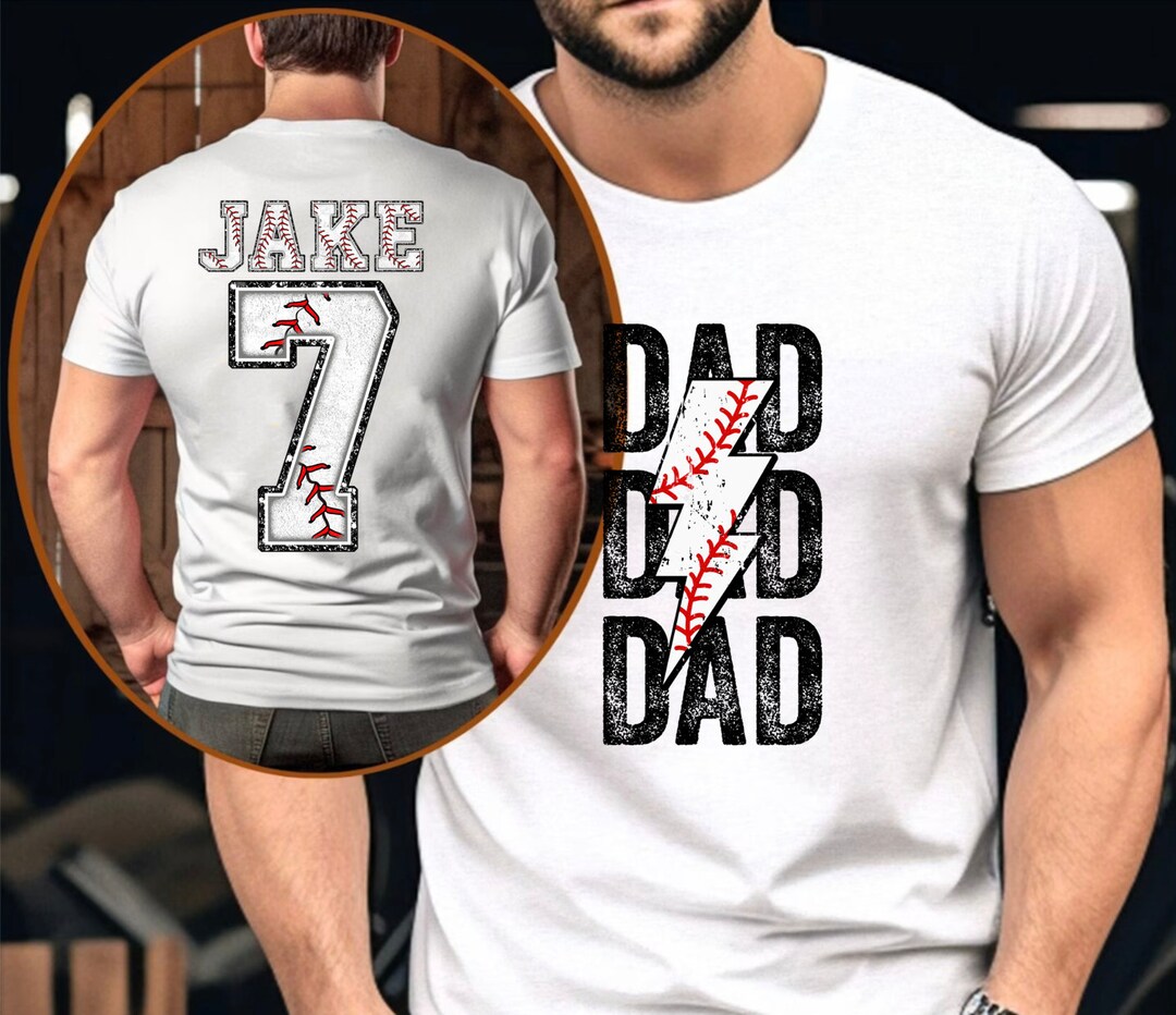 Custom Baseball Dad Shirt, Dad Baseball Tee, Sports Dad Shirt, Baseball ...