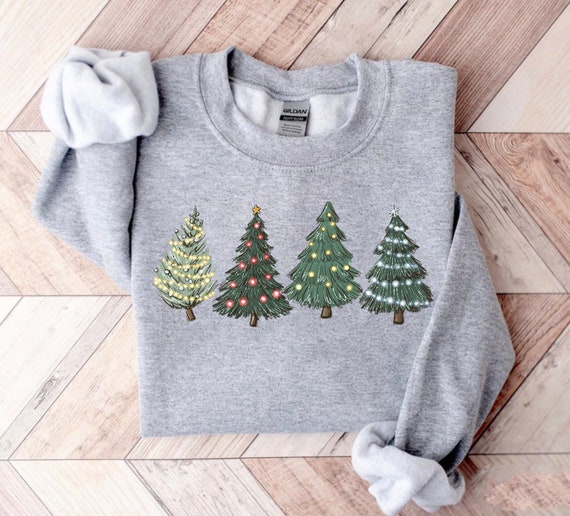 Christmas Tree Pattern Jacquard Knit Sweater in Cream - Retro