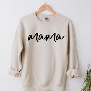 Mama Crewneck Sweatshirt Gift, Mama Sweater, Baby Shower Gift, Pregnancy Reveal Shirt, Unisex Sweatshirt Gift for Mom, Pregnant Announce image 1