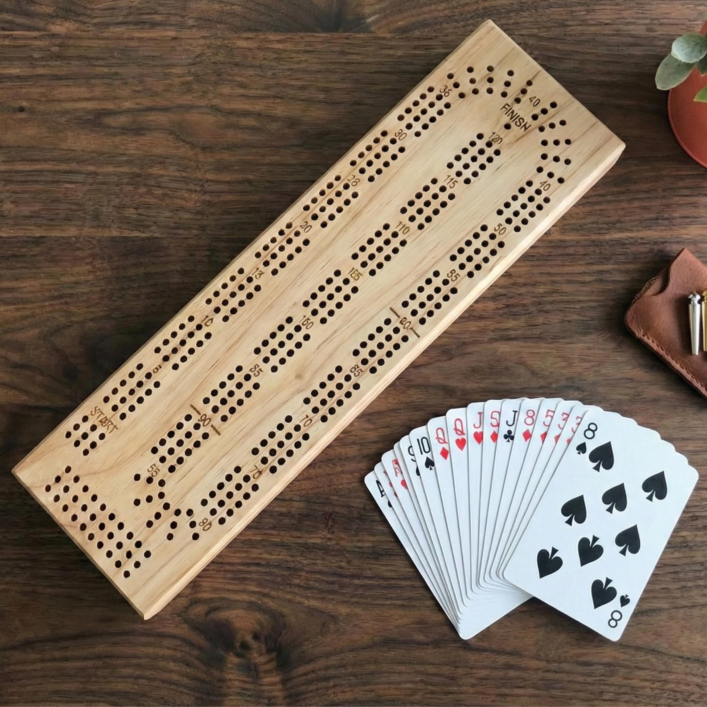 Personalized Cribbage Board With Storage Foldable Wood Travel Game ...