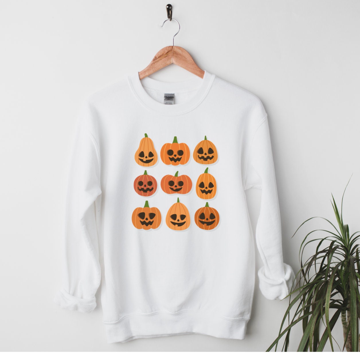 Discover Pumpkin faces Shirt, cute Halloween Sweatshirt, women's Fall Sweatshirt, womens fall shirt, Jack-o-Lantern Sweatshirt, Fall Sweater