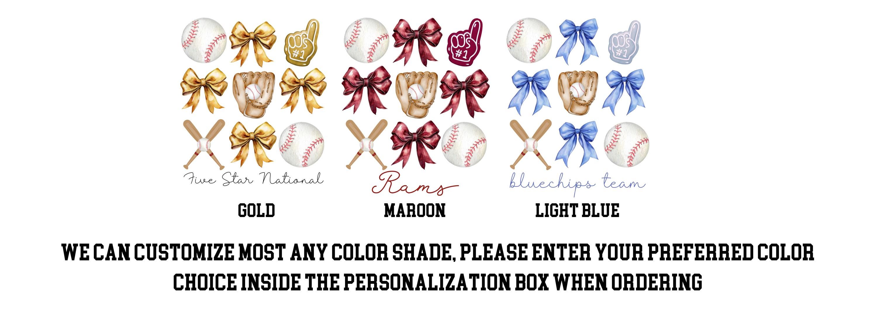 Personalized Baseball Mama Shirt with Bow, Team Mom T Shirt with Kid Name number, Mascot Custom Jersey, Tball Mom Shirt, Baseball Sister Tee