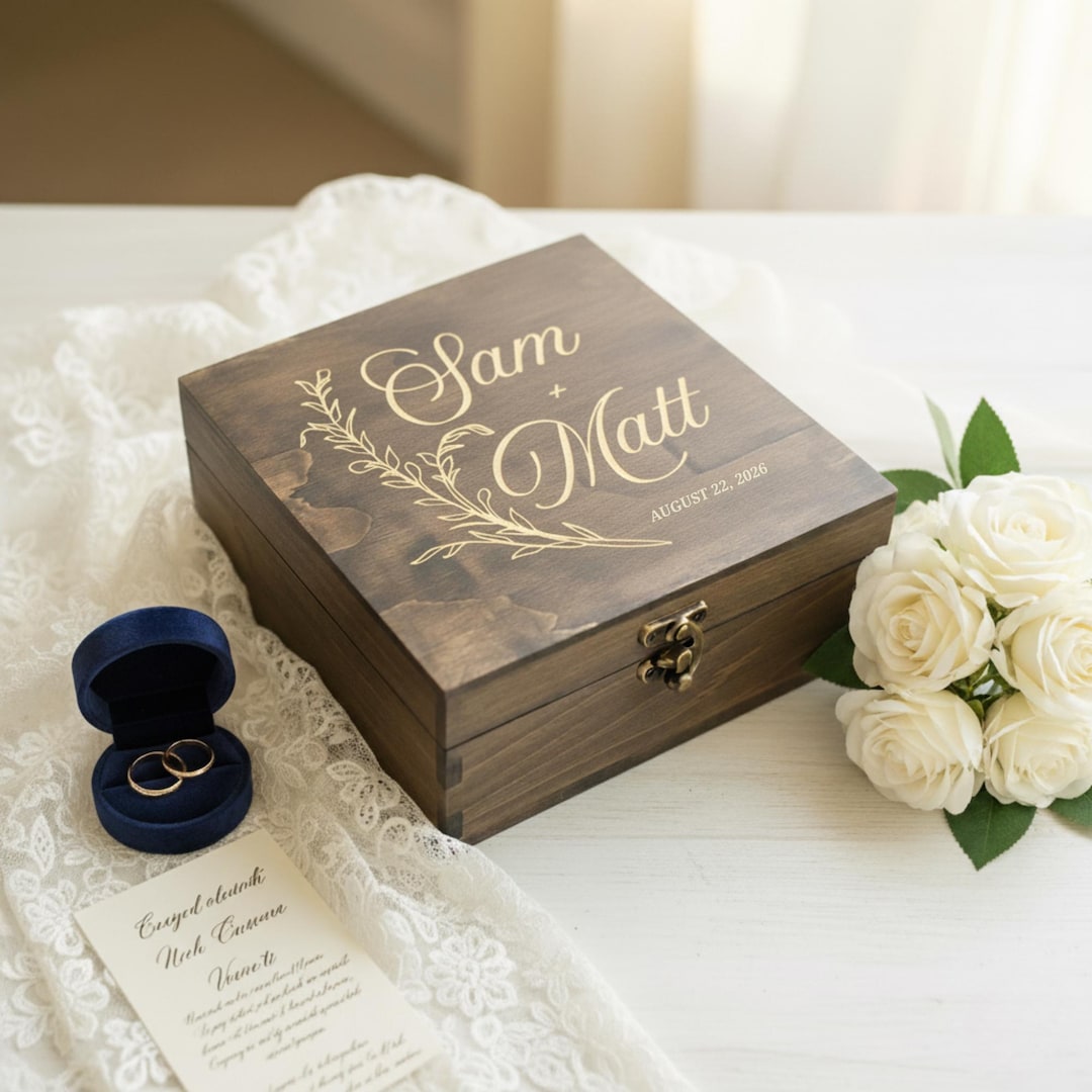Personalized Wedding Keepsake Box – Custom Wooden Memory Chest ...