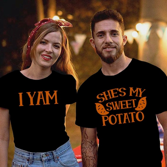 OUNAR Shes My Sweet Potato Shirt I Yam T-Shirt Valentine Couple Shirt Tee Funny Gift