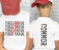 Custom Back to School Shirt - Personalized Kids Name Shirt, Kindergarten Shirt, First Grade Tee, Cute School Clothing for 1st day of school