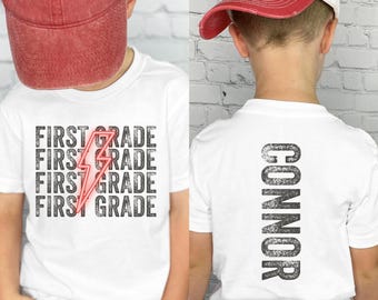 Custom Back to School Shirt - Personalized Kids Name Shirt, Kindergarten Shirt, First Grade Tee, Cute School Clothing for 1st day of school