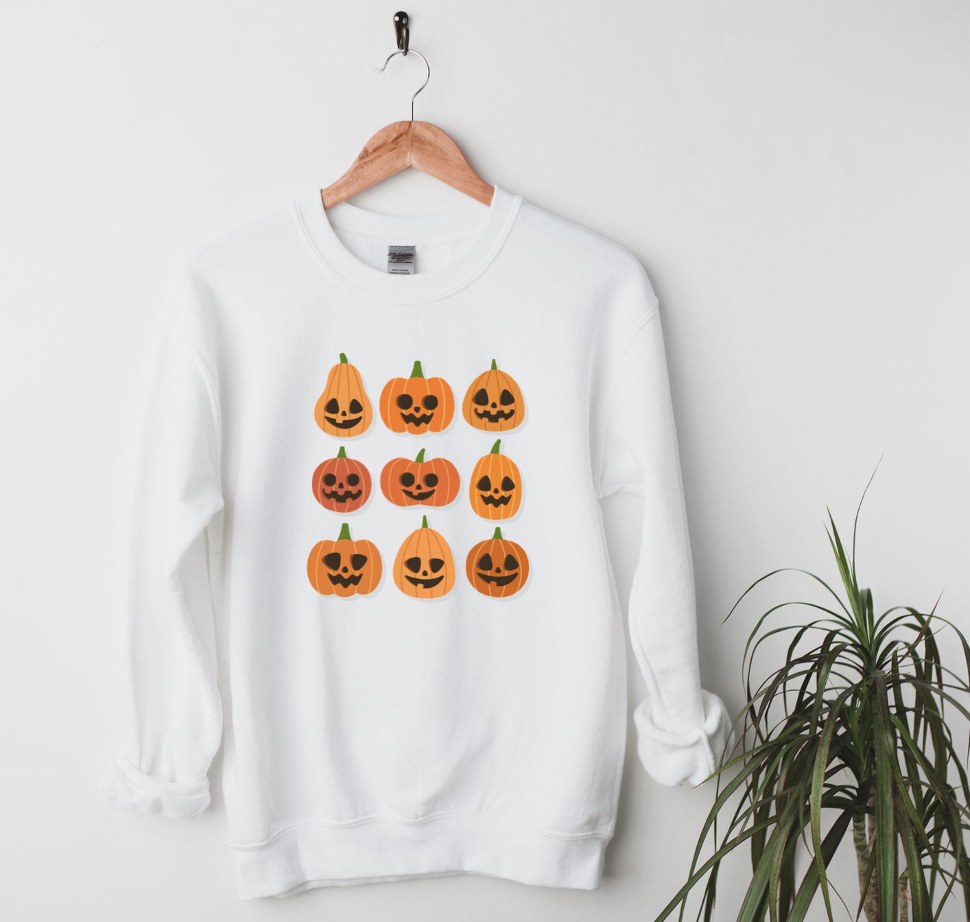 Discover Pumpkin faces Shirt, cute Halloween Sweatshirt, women's Fall Sweatshirt, womens fall shirt, Jack-o-Lantern Sweatshirt, Fall Sweater