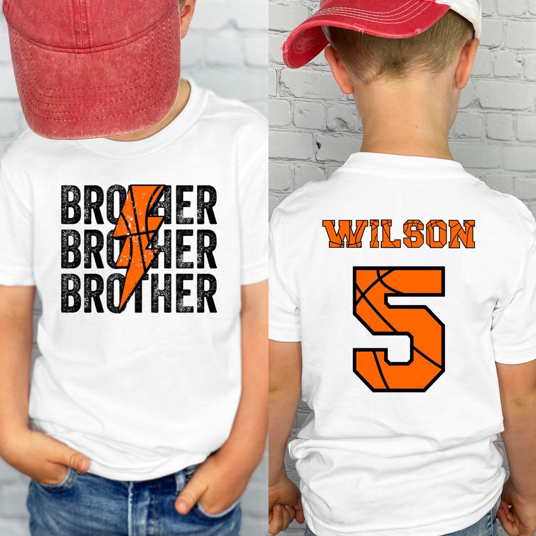 Custom Basketball Brother Shirt, Little Kid Brother Basketball, Big