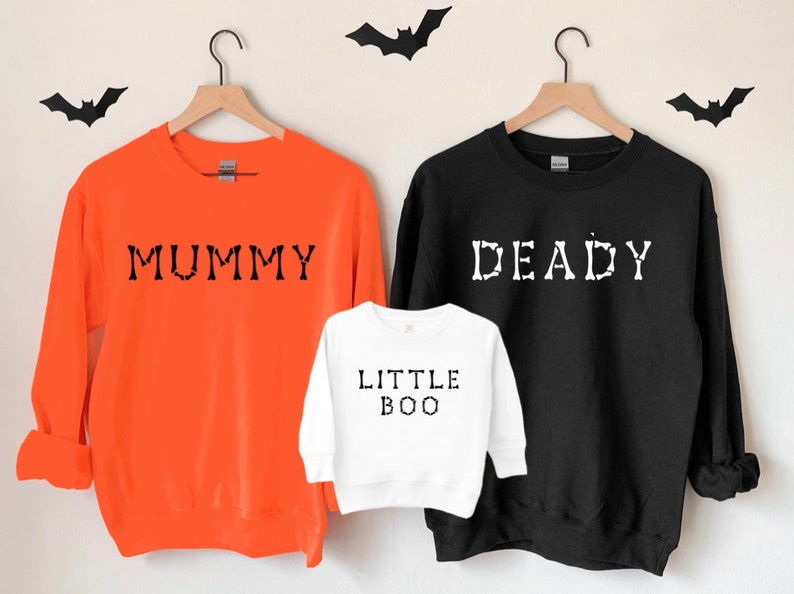 Halloween Couple Sweatshirts, Matching Halloween Family shirts, Mom Dad Baby Toddler Shirt, Kid Halloween Party Shirt, group halloween shirt 