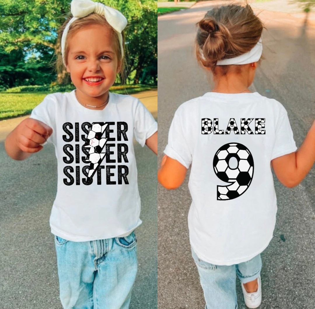 Custom Soccer Sister Shirt, Little Kid Sister Soccer, Big Sister Soccer