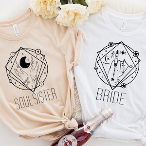 Celestial Wedding Shirts, Boho Bachelorette Party favor Shirt, Mystical Tarot Bachelorette Tee Shirt, Boho Bride Gift, Hippie Bohemian Shirt