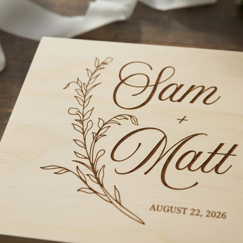 Personalized Wedding Memory Box - Custom Wooden Keepsake Engraved ...