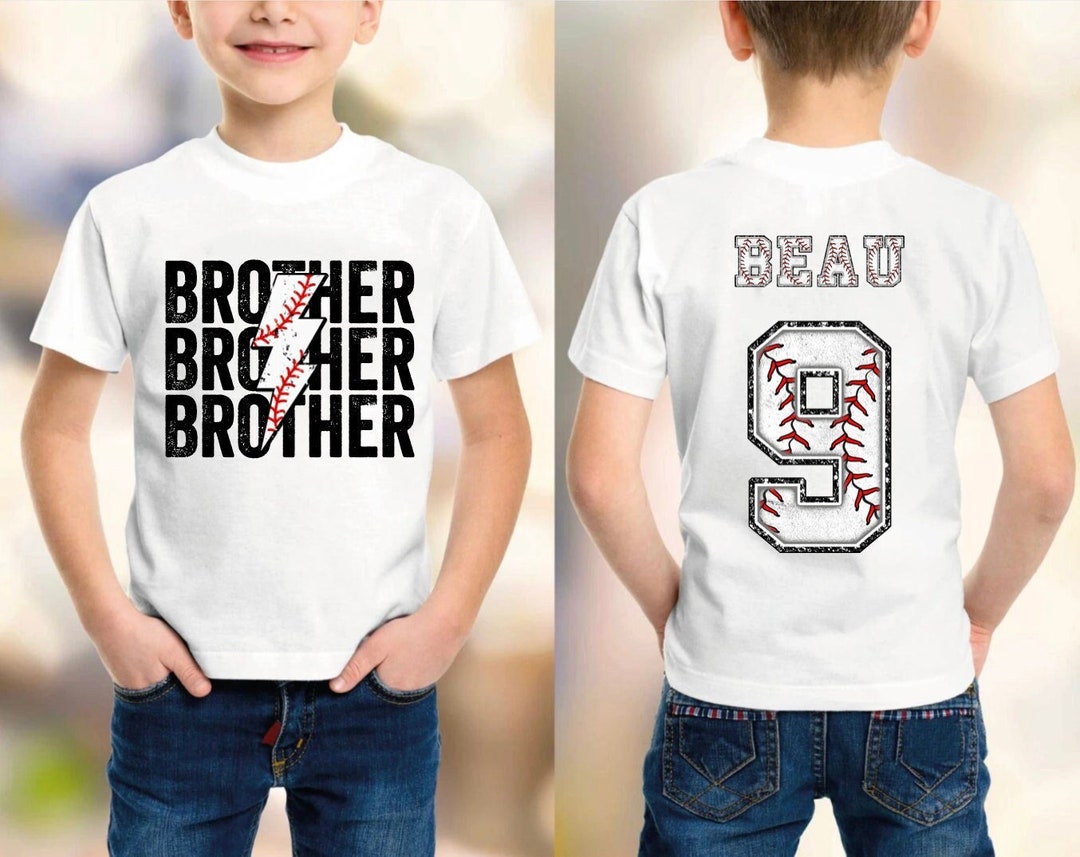 Custom Baseball Brother Shirt, Little Kid Brother Baseball, Big Brother
