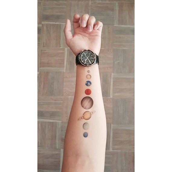 Solar System Gift Temporary Tattoo Planets Space Tattoo Space Gift Gift For Her Gift For Him