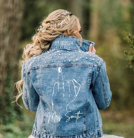 Bride Denim Jean Jacket Wedding Gift for Couple Unique Custom Bridal Jacket for Bride Shower Gift Bridal Shower Engagement Wedding Gift Etsy