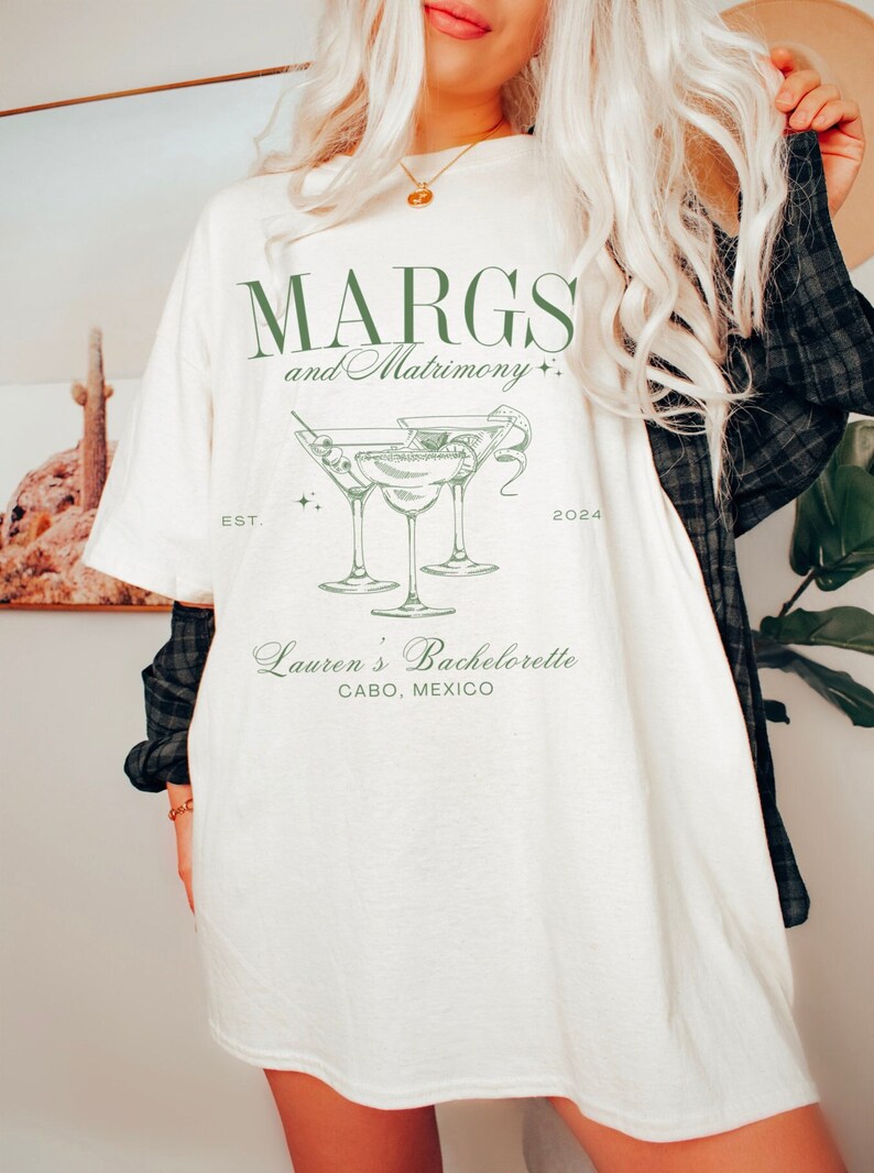 Margs and Matrimony final fiesta bachelorette party shirt, Custom Beach Bachelorette Tee, Personalized Bride Gift, Bridesmaid Bach favor image 1