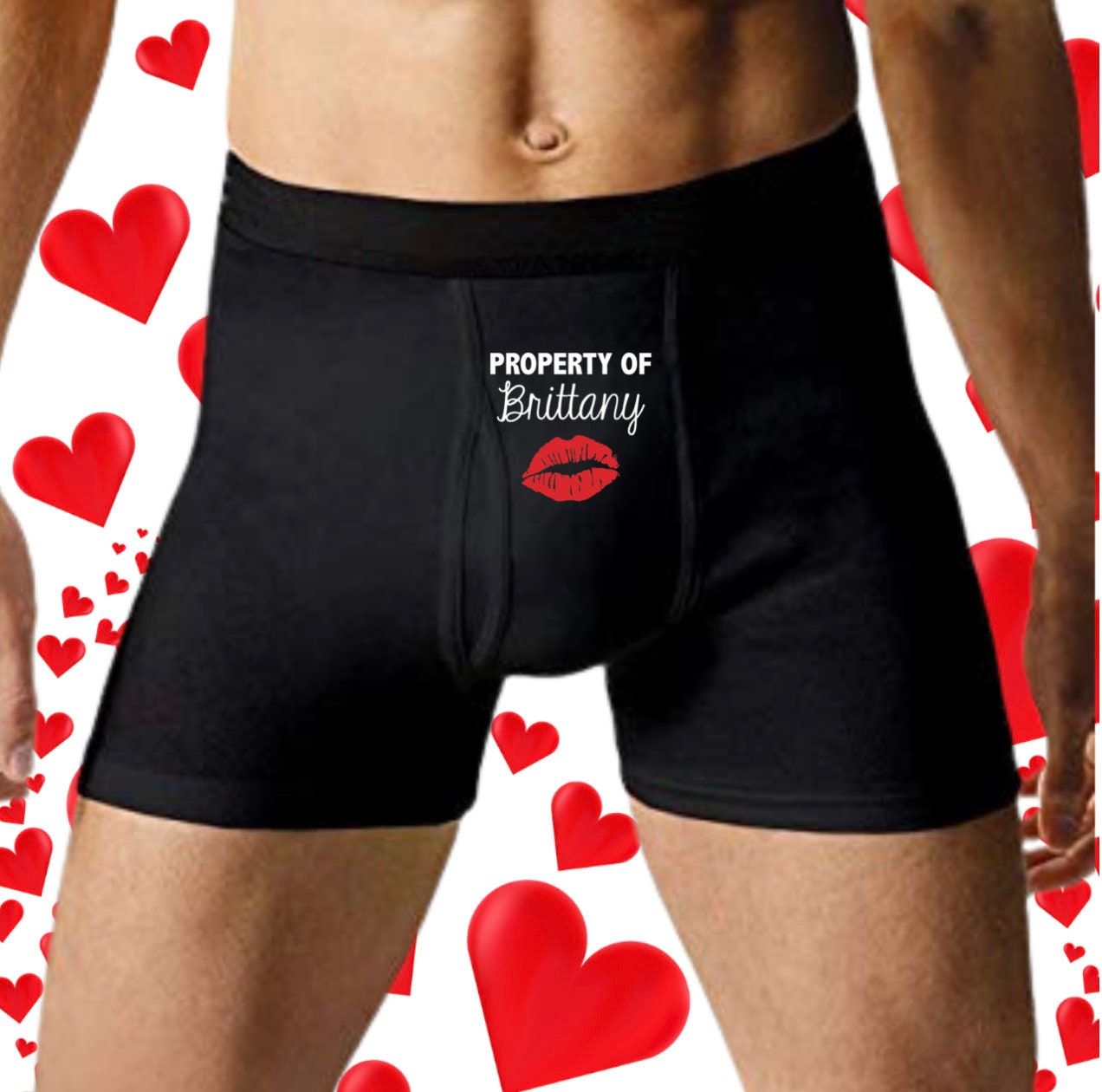 Moonker Valentines Day Gift Sets Men's underwear Men's Sexy Valentine's Day  Underwear Love Heart Printed Sexy Underpants 