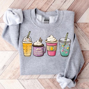 Easter Coffee Bunny Sweatshirt, Women Cute Easter Shirt, Cozy Coffee mug Sweatshirt, Women Easter Sweater, cute Easter Gift, Easter crewneck