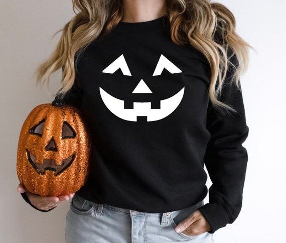 Pumpkin Sweatshirt Pumpkin Sweater Cute Pumpkin Face Tee - Etsy
