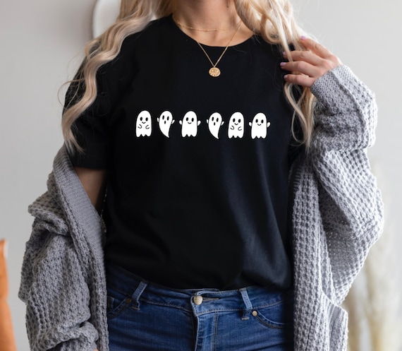 Unisex T-Shirt Women's T Shirt Ghost Shirt Women's Ghost Spooky Halloween Tshirt Womens Fall Shirt Let's Get Spooky