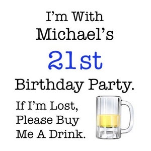 21st Birthday Party Temporary Tattoos, 21st Birthday Party Favor Decoration, 21st Birthday Party Gift, Buy a Drink for the Birthday Girl Boy image 3