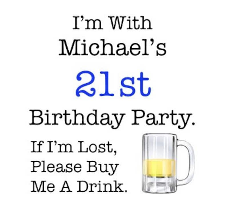 21st Birthday Party Temporary Tattoos, 21st Birthday Party Favor Decoration, 21st Birthday Party Gift, Buy a Drink for the Birthday Girl Boy image 3