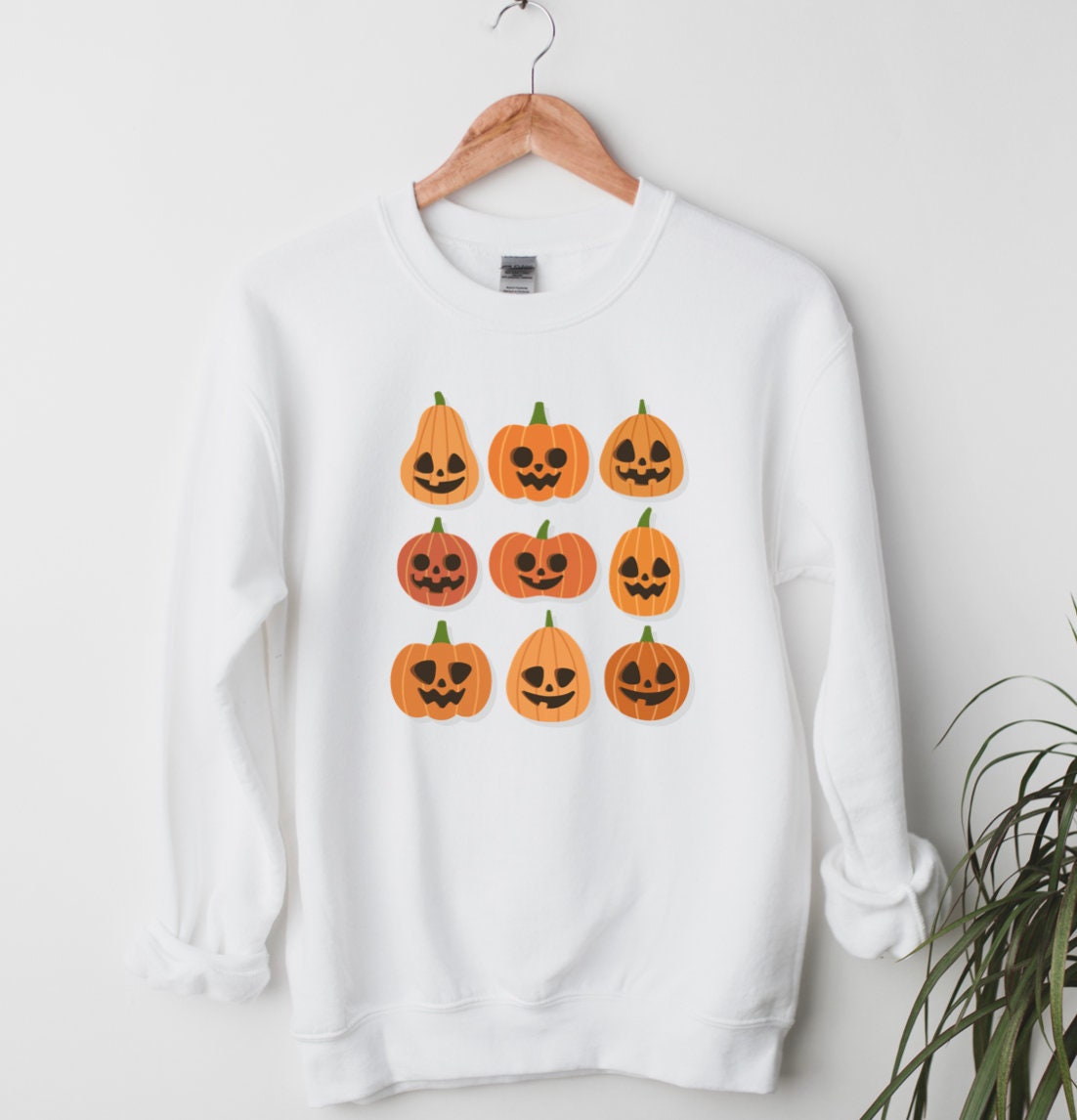 Discover Pumpkin faces Shirt, cute Halloween Sweatshirt, women's Fall Sweatshirt, womens fall shirt, Jack-o-Lantern Sweatshirt, Fall Sweater