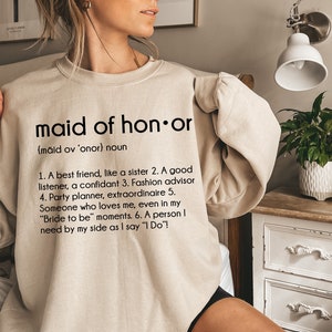Personalized Maid of Honor Definition, Funny Maid of Honor / Bridesmaid Gift, Maid of Honor Proposal Gift, Maid of Honor Shirt, Bridal Party