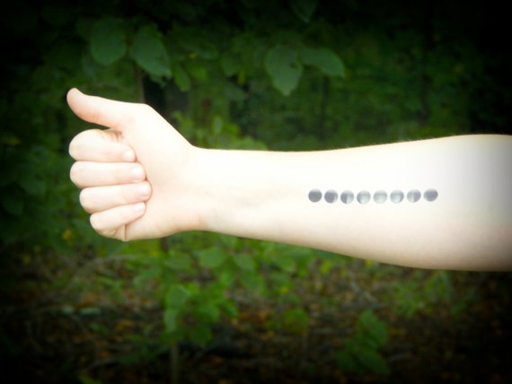 Moon Phases Tattoo Temporary Tattoo Astronomy Tattoo | Etsy