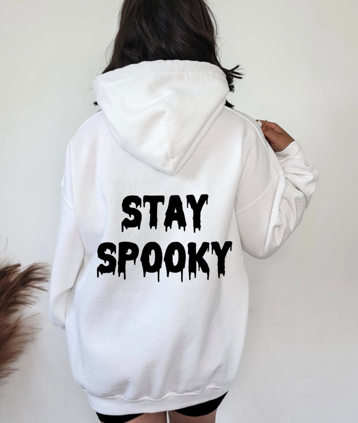 Stay Spooky Sweatshirt Hoodie Halloween Hoodie Trendy Back - Etsy
