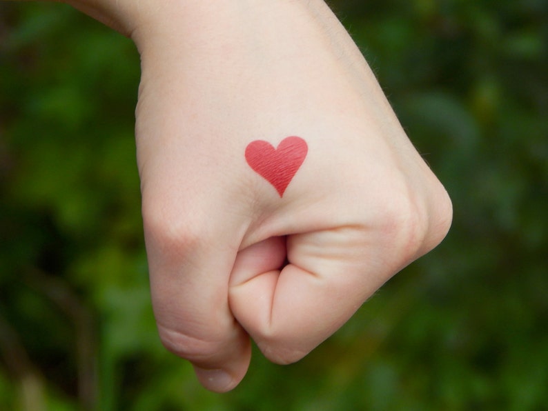 Love Temporary Tattoo Red Heart Tattoo Wedding Tattoo Etsy