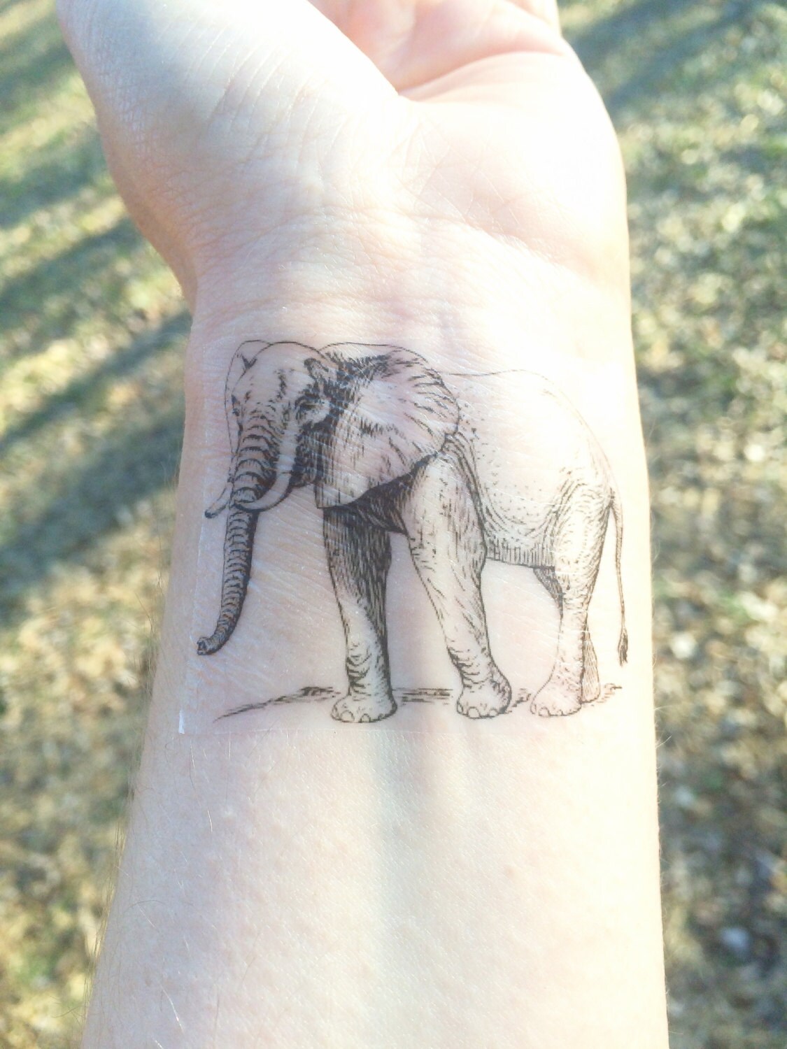 Temporary Tattoo Elephant Tattoo Animal Tattoo Etsy