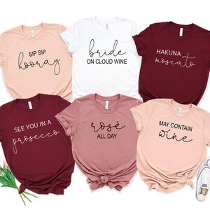 wine bridal party shirts
