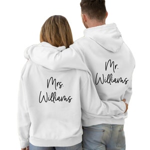 Mr & Mrs Bride Groom Hoodie, Bride Wedding Sweatshirt, Bride Groom Gift, Bridal Shower Gift, husband and wife gift, engagement honeymoon