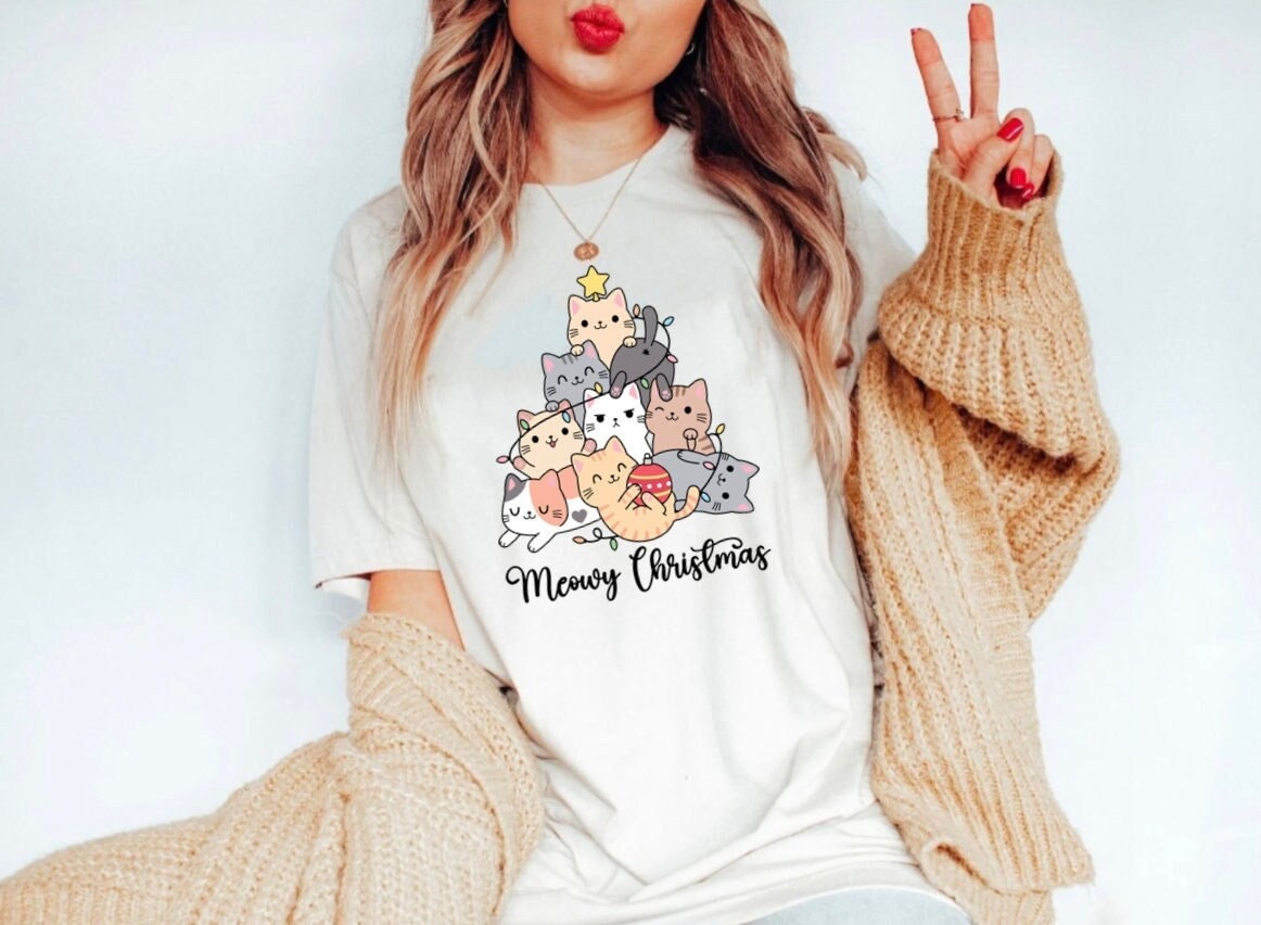 Christmas Cat Sweatshirt, Cat Lover