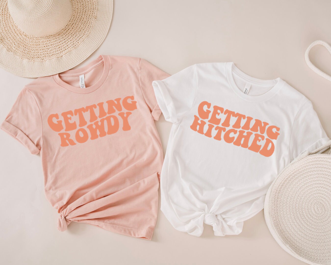 Bachelorette Party Favor Shirts, Cowgirl Bride Shirt, Getting Hitched Rowdy, Funny Nashville Bachelorette, Group Bridal Wedding Party Shirts