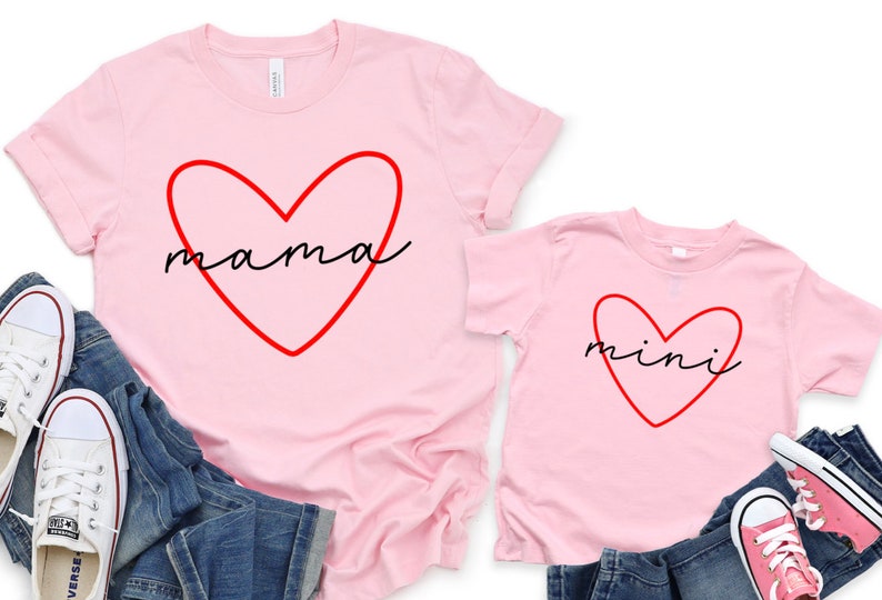 Matching valentines day shirts, mama and mini shirt, mom and daughter shirt, mommy and me valentines day shirts, mama and me valentine tees 