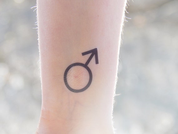 Temporary Tattoo Gender Symbol Male Gender Sign Male Etsy