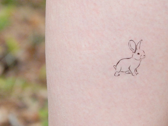 tatouage temporaire lapin tattoo tatouage animal lapin | etsy