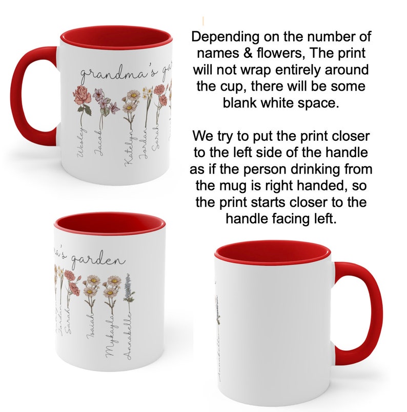 Personalized Birth Flower Mug Mom Gift, Custom Grandma's Garden Coffee