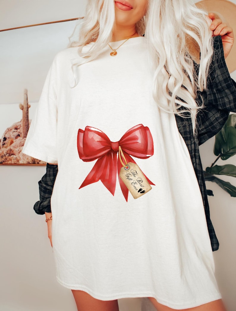 Comfort Color Christmas Pregnant Shirt, Pregnancy Reveal, Mother to Be