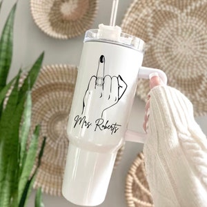 Personalized Mrs Tumbler 40 oz Unique Engagement Gift for Bride, Custom Bridal Shower Gift, bride tumbler, Bride to Be Gift, wedding cup image 1