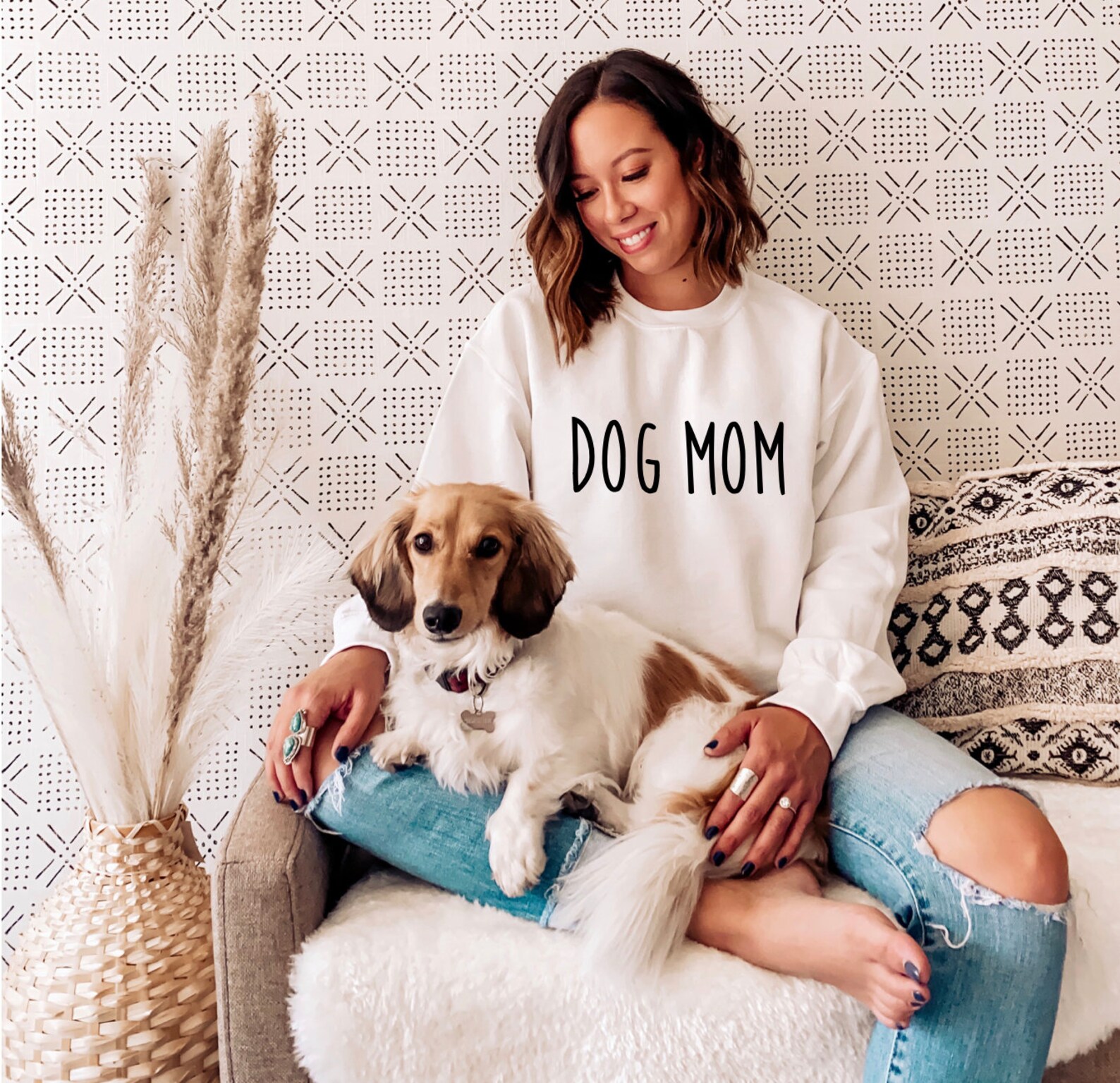 Dog Mom Sweatshirt Dog Lover Sweatshirt Mother's Day Etsy