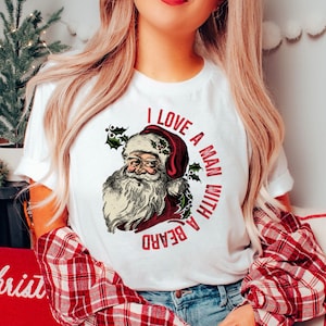 Funny Santa Beard Sweatshirt, Cute Christmas Shirt for Women, Christmas ...