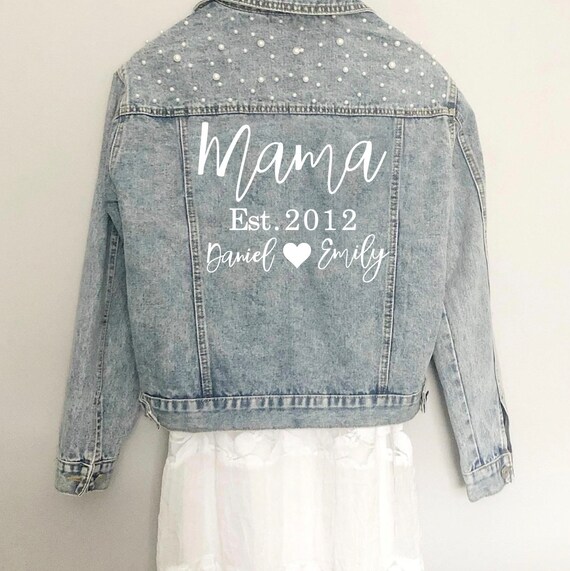 Mom Pearl Jean Jacket Gift Newborn 