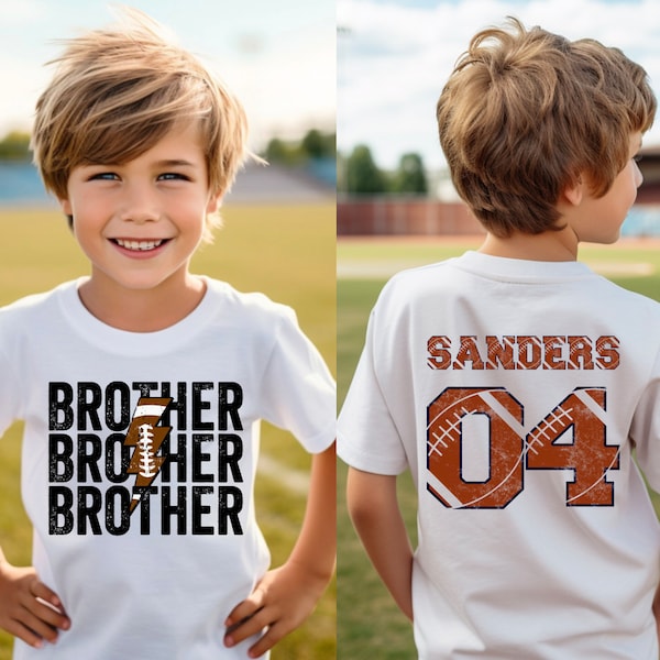 Custom Football Brother Shirt, Little Kid Sibling Football, Youth Boy Football Shirt, Toddler Football Sibling Tee, Football family Shirt